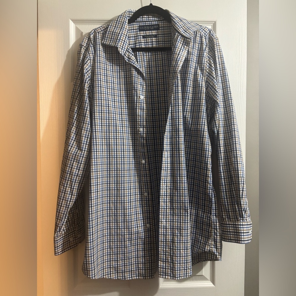 US Polo Association Plaid Mens Dress Shirt
